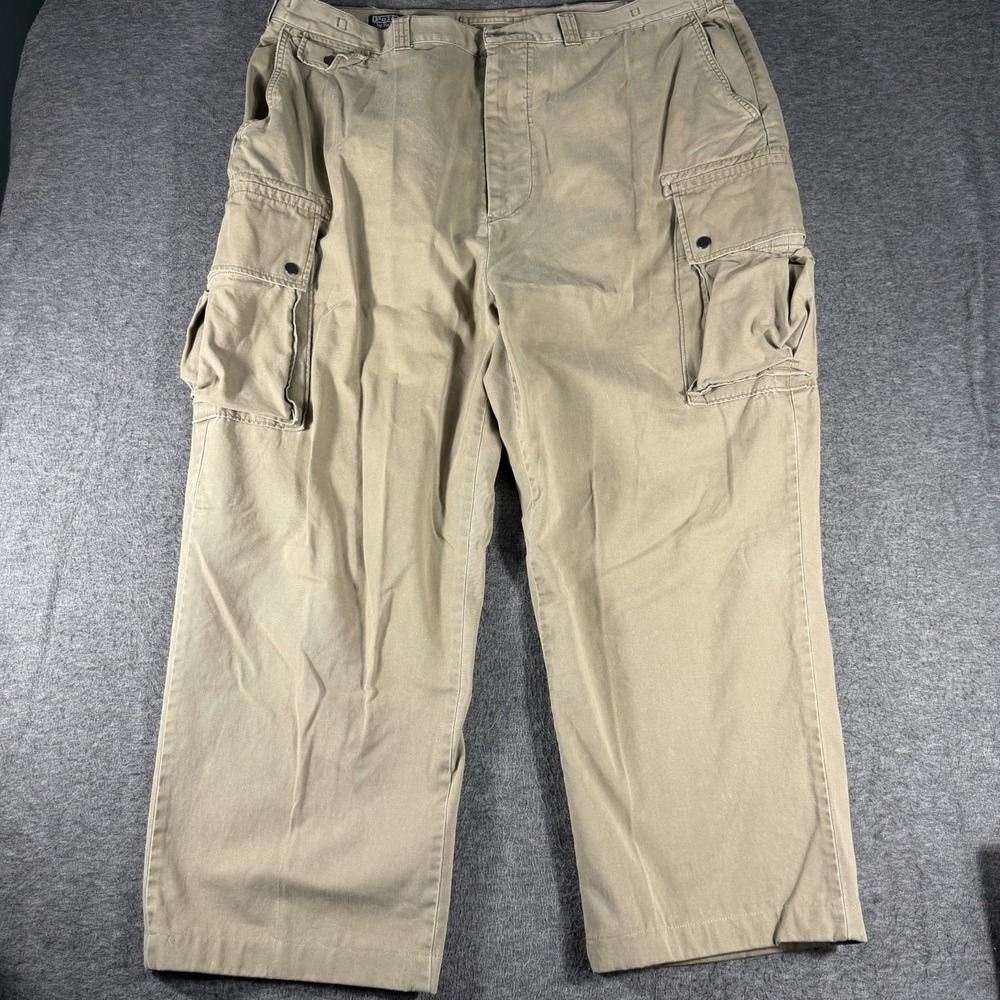 Vintage Polo Ralph Lauren Tactical Cargo Pant Baggy Wide Leg Khaki Men 44X32